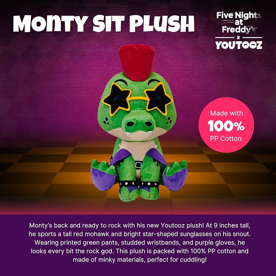 Amazon.co.jp: Youtooz Glamrock Monty Sit ぬいぐるみ マルチ